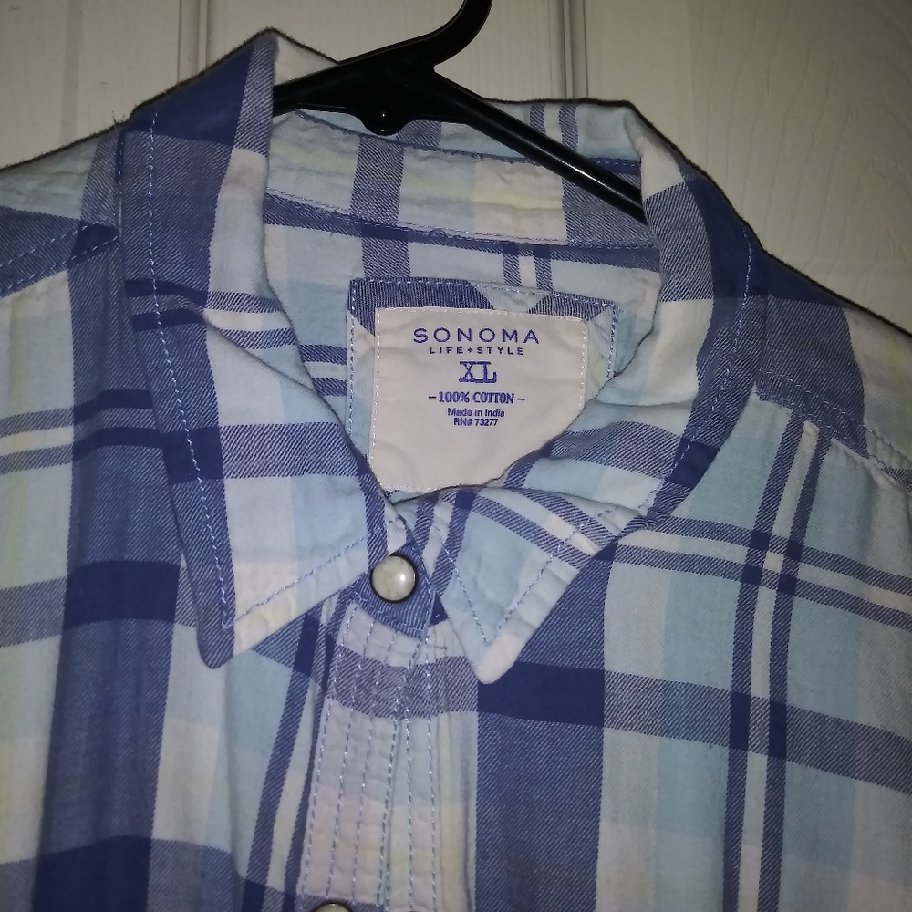 Plaid pearl snap sonoma shirt